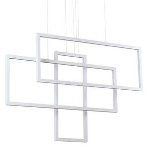 Φωτιστικό Οροφής Frame Rettangolo 253589 103x80/120x18cm LED 93W 3000K White Ideal Lux