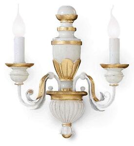 Φωτιστικό Τοίχου Firenze 012902 33x38x17cm 2xE14 40W White-Gold Ideal Lux