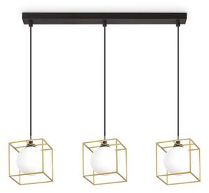 Φωτιστικό Οροφής-Ράγα Lingotto Single 251110 75x12x37/112cm 3xG9 28W Gold-Black Ideal Lux