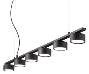 Φωτιστικό Οροφής-Ράγα Minor Linear 235486 115x10/219x8,5cm 6xGX53 15W Black Ideal Lux