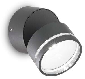 Φωτιστικό Τοίχου - Απλίκα Omega Round 285450 9x8,5cm LED 7W 3000K 610Lm Anthracite Ideal Lux