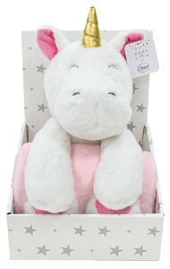 Κουβέρτα Fleece Αγκαλιάς (75x90) + Λούτρινο Dimcol Unicorn 02 White-Pink