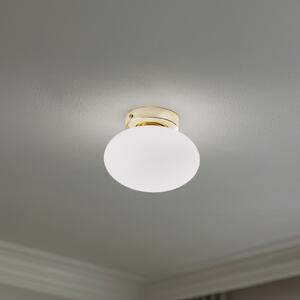 Domiluce Φωτιστικό οροφής Ufo, χρυσό/λευκό, Ø 18 cm, γυαλί, G9, ρυθμιζόμενος, Λευκό, Σαλόνι / τραπεζαρία, Μέταλλο, σύγχρονο
