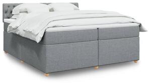 VidaXL Κρεβάτι Boxspring με Στρώμα Ανοιχτό Γκρι 200x200 εκ. Υφασμάτινο