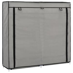 282434 vidaXL Shoe Cabinet with Cover Grey 115x28x110 cm Fabric