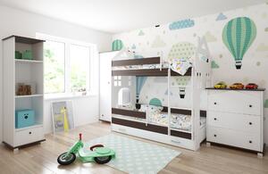 Παιδική Κουκέτα με Συρτάρι House White & Walnut 80x180cm BC50028 BabyCute (Δώρο τα Στρώματα)