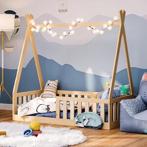 Κρεβάτι Montessori Tipi με κάγκελα Natural 70x140cm BC50043 BabyCute (Δώρο το Στρώμα)