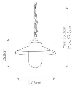 Κρεμαστό Φωτιστικό Οροφής E27 60W IP44 Klampenborg Elstead Lighting KLAMPENBORG8-BK Μαύρο