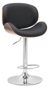 Σκαμπό Bar ArteLibre BEATRICE Μαύρο/Καφέ Ξύλο/PU/Αλουμίνιο 50x52.5x94.5-116cm