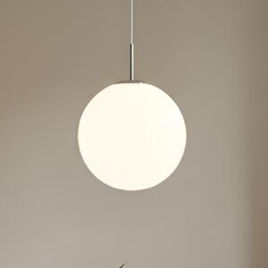 Lindby κρεμαστό φωτιστικό Marike, Ø 40 cm, λευκό, γυαλί, σφαίρα, E27, ρυθμιζόμενος, Λευκό, Σαλόνι / τραπεζαρία, Γυαλί, σύγχρονο, Σφαίρα