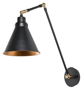 Opviq Φωτιστικό τοίχου Berceste 7956, μαύρο/χρυσό, ύψος 56 cm, ρυθμιζόμενος, Μαύρο, Σαλόνι / τραπεζαρία, Μέταλλο