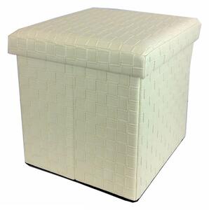Σκαμπό Με Αποθηκευτικό Χώρο Μπεζ Δέρμα 38x38x38cm