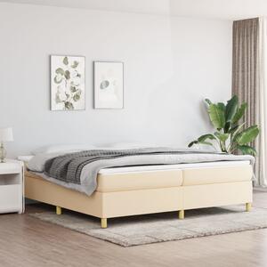 VidaXL Κρεβάτι Boxspring με Στρώμα Κρεμ 200x200 εκ. Υφασμάτινο