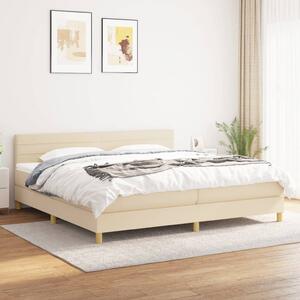 VidaXL Κρεβάτι Boxspring με Στρώμα Κρεμ 200x200 εκ. Υφασμάτινο