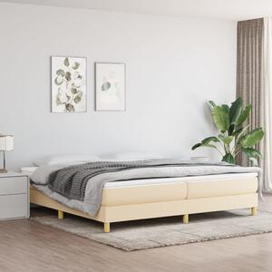 VidaXL Κρεβάτι Boxspring με Στρώμα Κρεμ 200x200 εκ. Υφασμάτινο