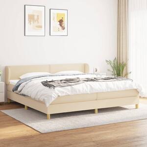 VidaXL Κρεβάτι Boxspring με Στρώμα Κρεμ 200x200 εκ. Υφασμάτινο