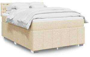 VidaXL Κρεβάτι Boxspring με Στρώμα Κρεμ 160x200 εκ. Υφασμάτινο