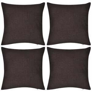 130914 4 Brown Cushion Covers Cotton 50 x 50 cm