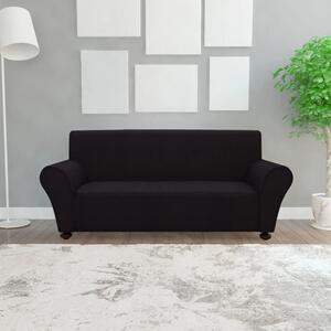 131081 vidaXL Stretch Couch Slipcover Black Polyester Jersey