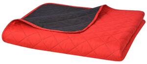 131554 vidaXL Double-sided Quilted Bedspread Red and Black 230x260 cm