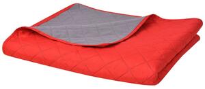 131557 vidaXL Double-sided Quilted Bedspread Red and Grey 230x260 cm