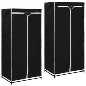 282441 vidaXL Wardrobes 2 pcs Black 75x50x160 cm