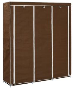 282454 vidaXL Wardrobe with Compartments and Rods Brown 150x45x175 cm Fabric