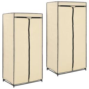 282443 vidaXL Wardrobes 2 pcs Cream 75x50x160 cm