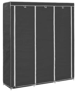 282453 vidaXL Wardrobe with Compartments and Rods Black 150x45x175 cm Fabric