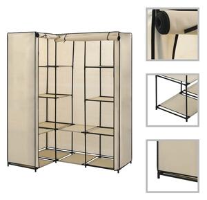 282451 vidaXL Corner Wardrobe Cream 130x87x169 cm