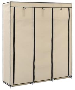 282455 vidaXL Wardrobe with Compartments and Rods Cream 150x45x175 cm Fabric