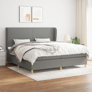 VidaXL Κρεβάτι Boxspring με Στρώμα Σκούρο Γκρι 200x200 εκ. Υφασμάτινο