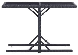 VidaXL Τραπέζι Κήπου Μαύρο 110x53x72 εκ. Γυάλινο και Συνθετικό ρατάν