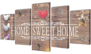 Πίνακας σε Καμβά Σετ Σχέδιο Home Sweet Home 100 x 50 εκ