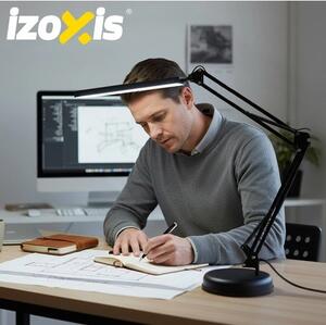 Ρυθμιζόμενη επιτραπέζια λάμπα LED USB Izoxis — 3 χρώματα φωτισμού, 10 επίπεδα φωτεινότητας, με κλιπ
