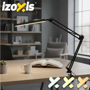 Ρυθμιζόμενη επιτραπέζια λάμπα LED USB Izoxis — 3 χρώματα φωτισμού, 10 επίπεδα φωτεινότητας, με κλιπ