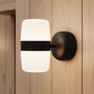 Northern Φωτιστικό τοίχου LED Hall, μαύρο ματ, Ø 23 cm, 2 φτερά, ρυθμιζόμενος, Μαύρο, Μπάνιο, Αλουμίνιο, σχεδιασμός