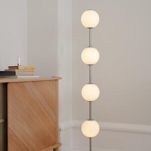 UMAGE LED-Stehlamp Audrey, χρώμα χάλυβα, ύψος 128 cm, 4 φτερά., ρυθμιζόμενος, Μεταλλικό, Σαλόνι / τραπεζαρία, Μέταλλο, σχεδιασμός, Σφαίρα