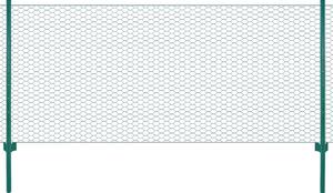 VidaXL Συρματόπλεγμα Περίφραξης Πράσινο 25x0,5 μ. Ατσάλινο με Στύλους