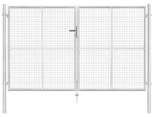 VidaXL Πόρτα Περίφραξης Ασημί 306 x 200 εκ. από Γαλβανισμένο Χάλυβα