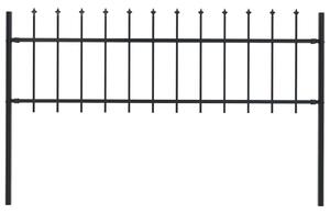 VidaXL Κάγκελα Περίφραξης με Λόγχες Μαύρα 1,7 x 0,6 μ. από Χάλυβα