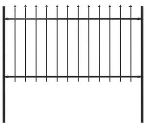 VidaXL Κάγκελα Περίφραξης με Λόγχες Μαύρα 1,7 x 1 μ. από Χάλυβα