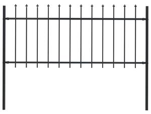 VidaXL Κάγκελα Περίφραξης με Λόγχες Μαύρα 1,7 x 0,8 μ. από Χάλυβα