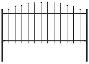VidaXL Κάγκελα Περίφραξης με Λόγχες Μαύρα (0,5-0,75) x 1,7 μ. Ατσάλινα