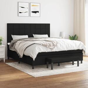 VidaXL Κρεβάτι Boxspring με Στρώμα Μαύρο 160x200 εκ. Υφασμάτινο