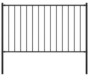 VidaXL Πάνελ Περίφραξης Μαύρο 1,7x0,75 μ. Ατσάλι Ηλεκτρ. Βαφή + Στύλοι