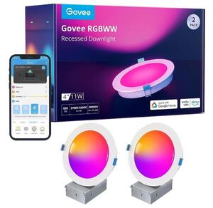 Govee - ΣΕΤ 2x LED RGBWW Χωνευτό φωτιστικό LED/11W/230V Smart 2700-6500K