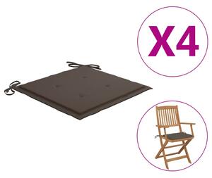 VidaXL Μαξιλάρια Καρέκλας Κήπου 4 τεμ. Taupe 40x40x3 εκ. Υφασμάτινα