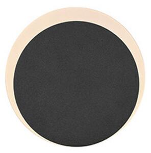 HELL Φωτιστικό τοίχου LED Sun, μαύρο, Ø 15 cm, μέταλλο, Μαύρο, Σαλόνι / τραπεζαρία, Αλουμίνιο, σύγχρονο