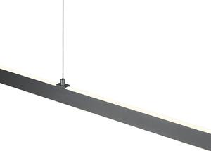 HELL Κρεμαστό φωτιστικό LED Karo, ανθρακί, μήκος 130 cm, μέταλλο, CCT, ρυθμιζόμενος, Μαύρο, Σαλόνι / τραπεζαρία, Μέταλλο, σύγχρονο